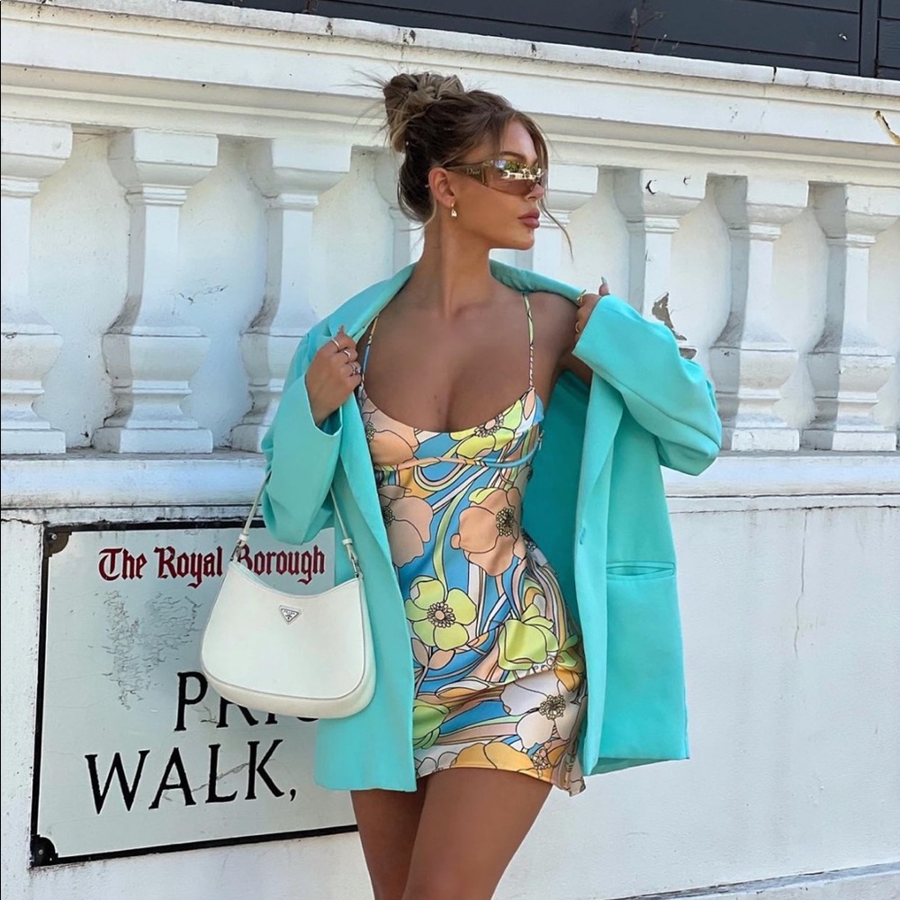 ZARA satin effect print dress